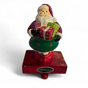 Vtg Christopher Radko Santa Figurine Stocking Holder Santa In Chimney (VC510)